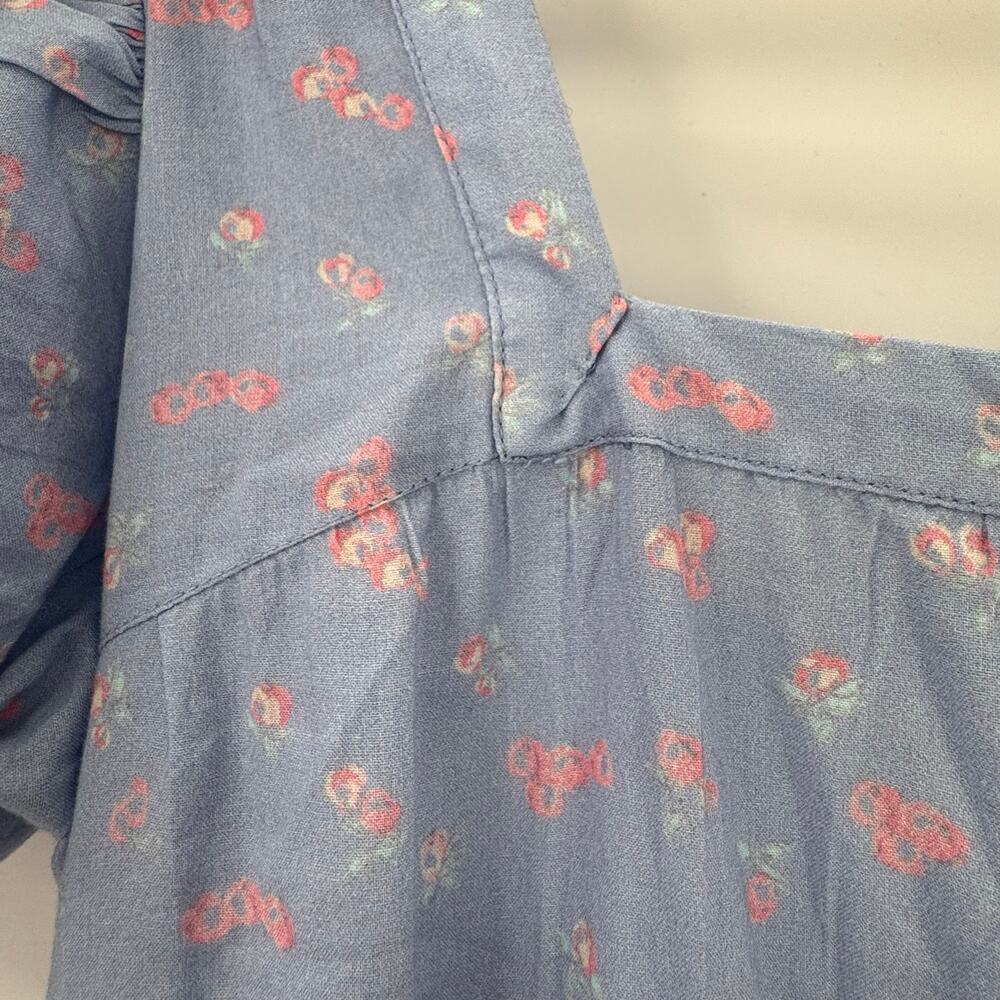 Love Shack Fancy Begonia Dress Puff Sleeve Floral in Royal Blue Size XS NWOT - Picture 12 of 12